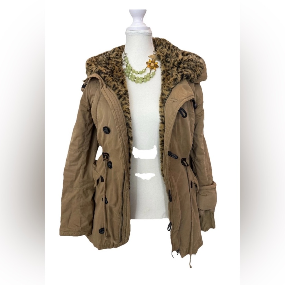 Moussy Military Air Force Fur Leopard Jacket Parka unisex Japan Sz2